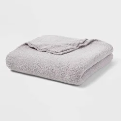 King Cozy Chenille Bed Blanket Gray - Threshold™: Midweight, Knitted, Machine Washable, For All Ages