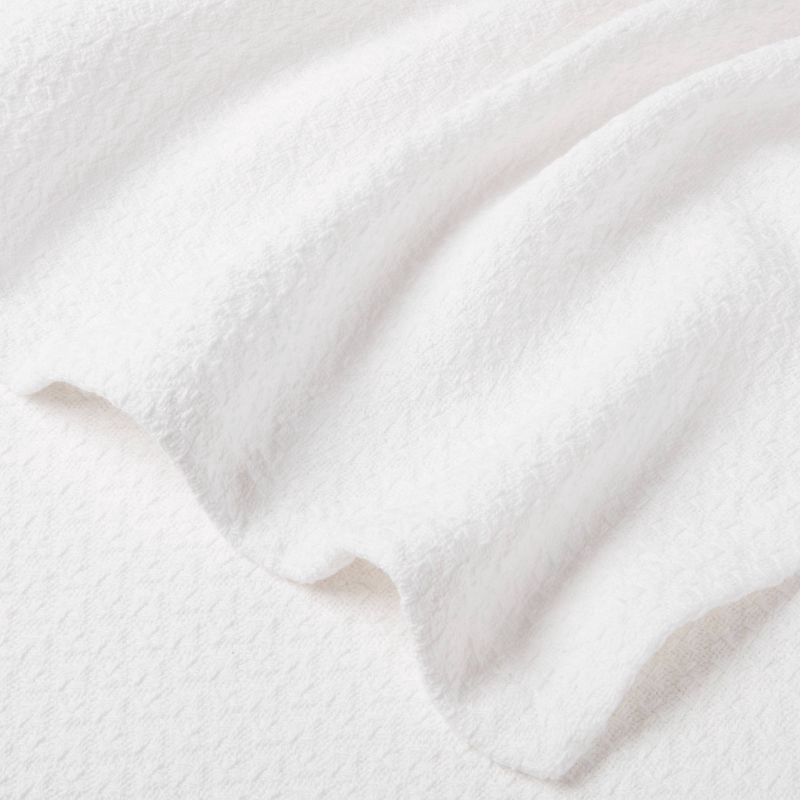 slide 3 of 3, Full/Queen 100% Cotton Bed Blanket White - Threshold™, 1 ct