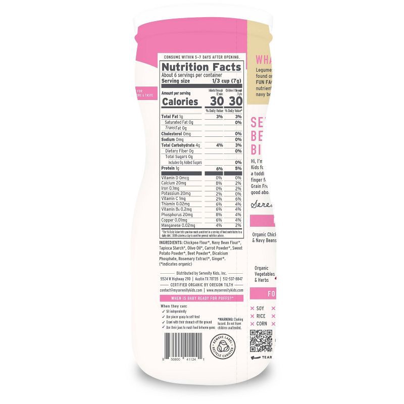 slide 3 of 9, Serenity Kids Carrot & Beet Organic Grain Free Puffs Baby & Toddler Snacks - 1.5oz, 1.5 oz