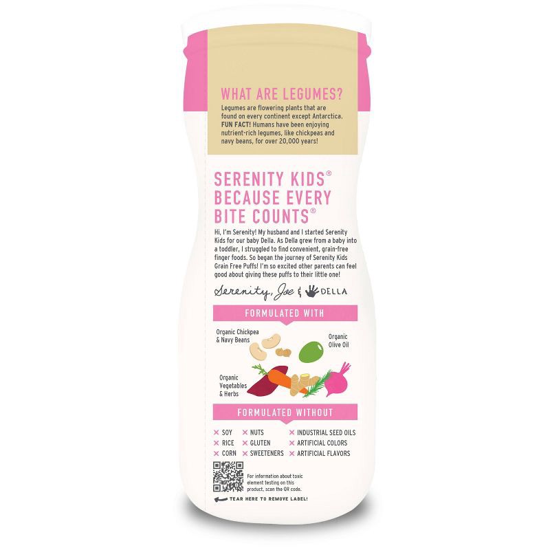 slide 9 of 9, Serenity Kids Carrot & Beet Organic Grain Free Puffs Baby & Toddler Snacks - 1.5oz, 1.5 oz