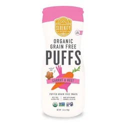 Serenity Kids Carrot & Beet Organic Grain Free Puffs Baby & Toddler Snacks - 1.5oz