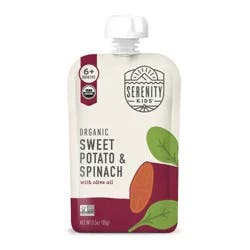 Serenity Kids Organic Sweet Potato and Spinach with Organic Olive Oil Baby Food Pouch - 3.5oz