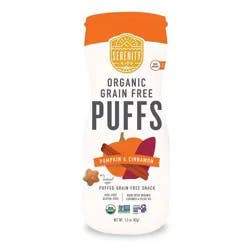 Serenity Kids Pumpkin & Cinnamon Organic Grain Free Puffs Baby & Toddler Snacks - 1.5oz