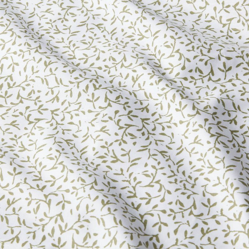 slide 4 of 4, Standard Printed Performance 400 Thread Count Pillowcase Set Green Vine - Threshold™: Cotton Sateen, Botanical Design, 2-Pack, 1 ct