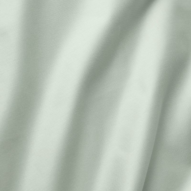 slide 4 of 4, Twin/Twin XL Solid Performance 400 Thread Count Sheet Set Silver Green - Threshold™: Cotton Sateen, Wrinkle-Resistant, OEKO-TEX Certified, 1 ct