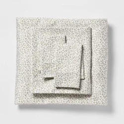 Full Printed Performance 400 Thread Count Sheet Set Green Vine - Threshold™: Cotton Sateen, 4-Piece, Fits 18" Mattress