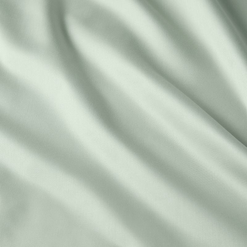 slide 4 of 4, Standard Solid Performance 400 Thread Count Pillowcase Set Silver Green - Threshold™: Cotton Sateen, Machine Washable, Set of 2, 1 ct