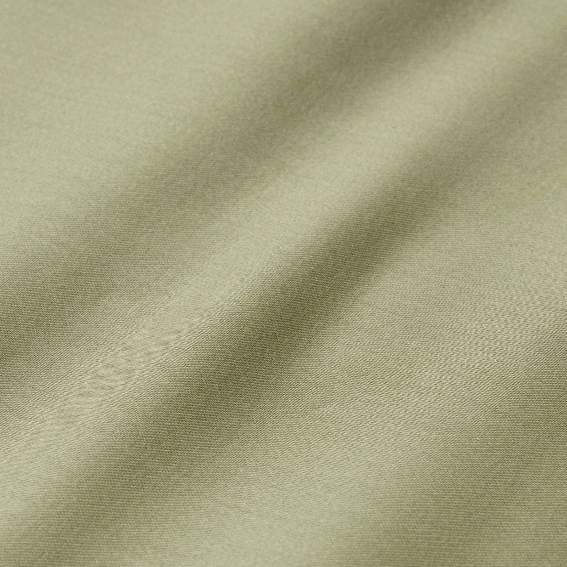 slide 4 of 4, Queen Solid Performance 400 Thread Count Sheet Set Green - Threshold™: Cotton Sateen, Wrinkle-Resistant, Fits 18" Mattress, 1 ct