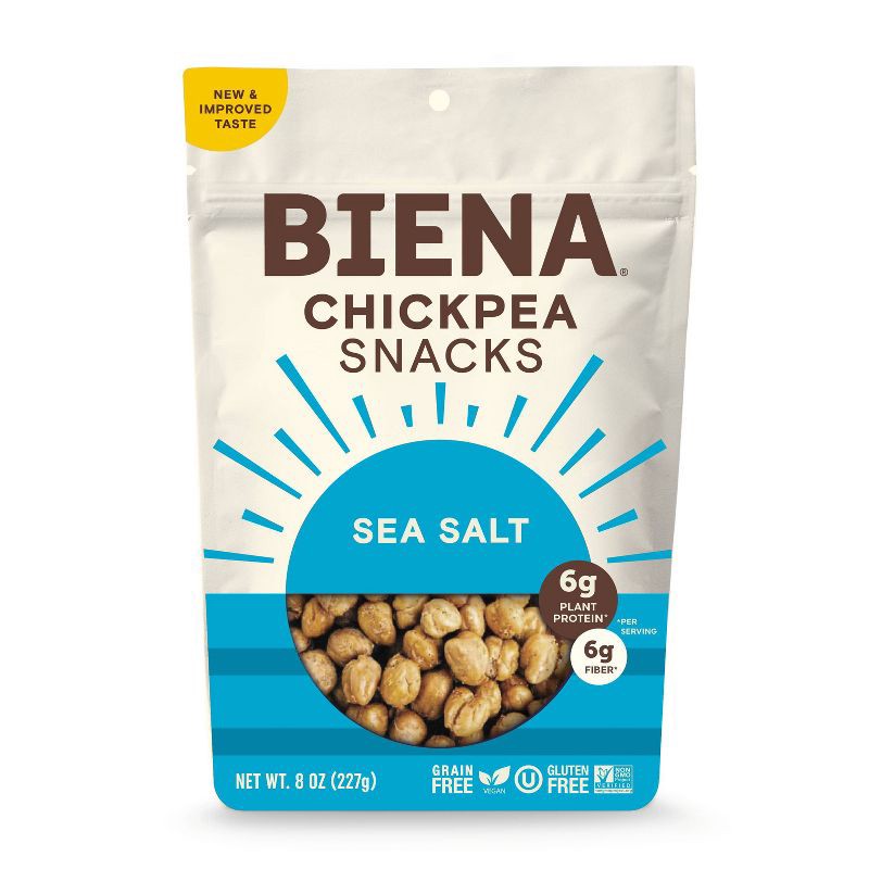 slide 1 of 3, Biena Chickpea Snacks Sea Salt - 8oz, 8 oz