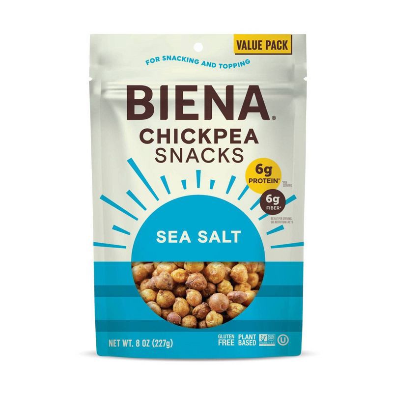 slide 1 of 3, Biena Chickpea Snacks Sea Salt - 8oz, 8 oz