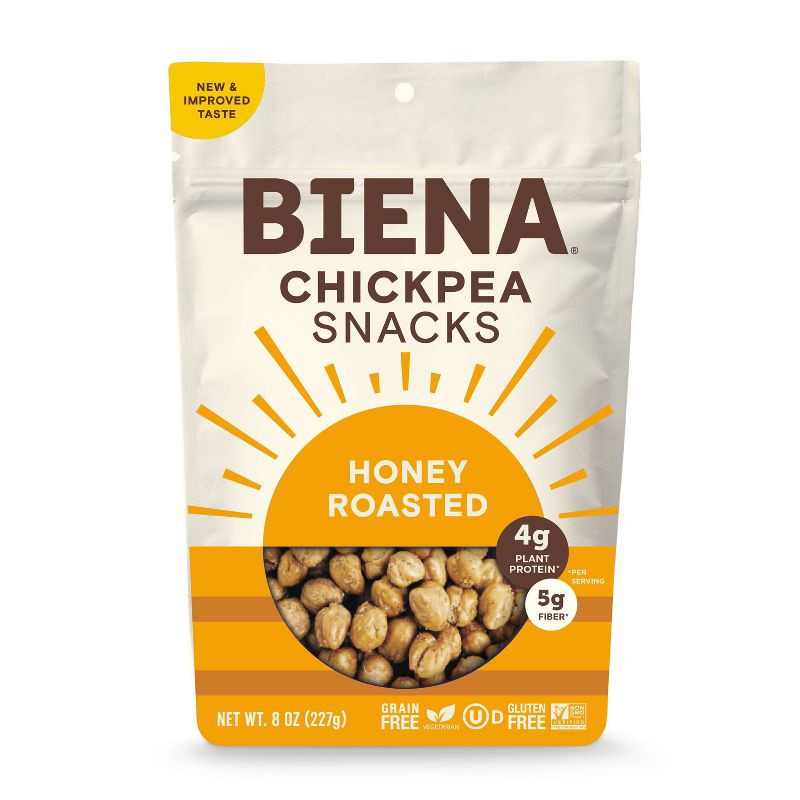 slide 1 of 3, Biena Chickpea Snacks Honey Roasted - 8oz, 8 oz