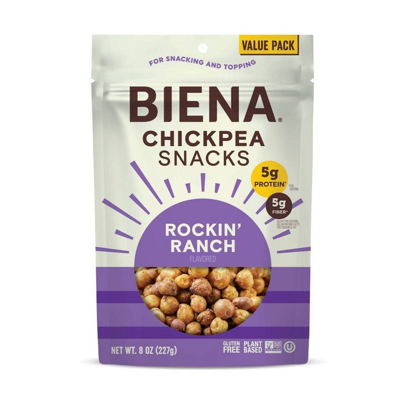 slide 1 of 2, Biena Chickpea Snacks Rockin' Ranch - 8oz, 8 oz