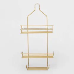 Metal Over The Shower Storage Brass - Room Essentials™: Bathroom Organizer, Gold Tone, 20" High, 10" Long