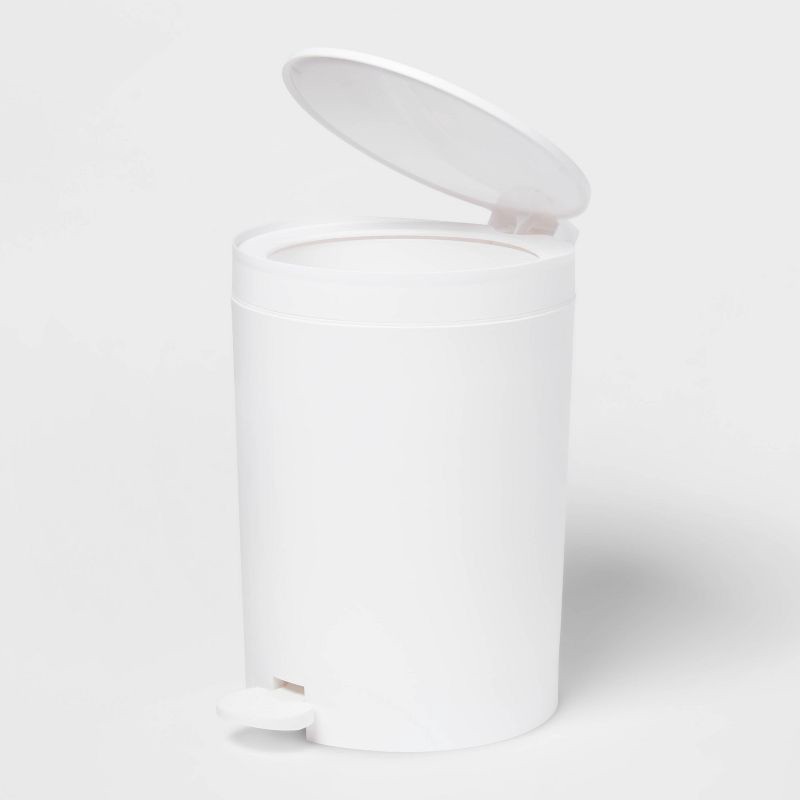 slide 3 of 3, Step Wastebasket White - Room Essentials™: Plastic, 5.5 Litres, with Removable Inner Bucket, 12.33" Height, 1 ct