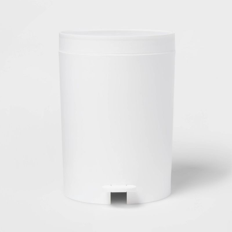 slide 1 of 3, Step Wastebasket White - Room Essentials™: Plastic, 5.5 Litres, with Removable Inner Bucket, 12.33" Height, 1 ct