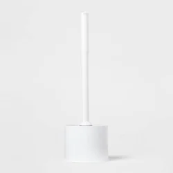 Plunger White - Room Essentials™: Essential Bathroom Accessory, Plastic with Holder, Recyclable