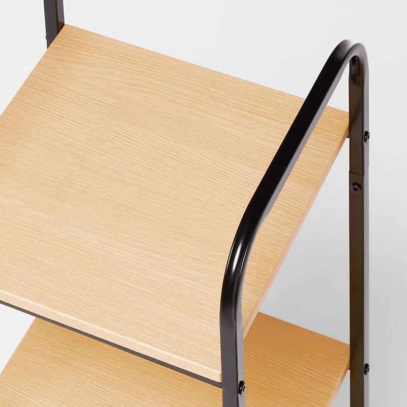 slide 3 of 3, Short Bath Wood Storage Tower Black Metal - Brightroom™: Powder-Coated MDF, Fixed Shelves, Rust-Resistant, 1 ct