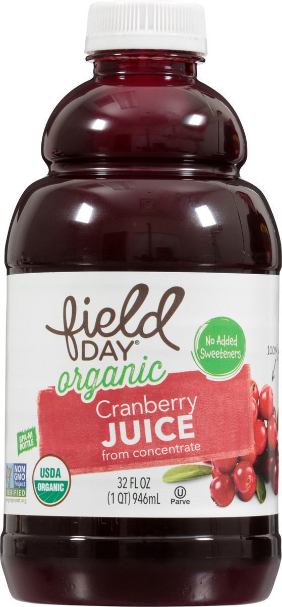 slide 6 of 13, Field Day Organic Cranberry Juice from Concentrate - 32 fl oz, 32 oz