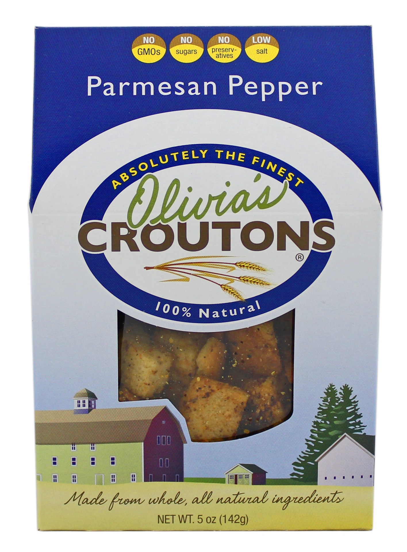 slide 1 of 2, Olivia's Croutons Parmesan Pepper, 5 oz