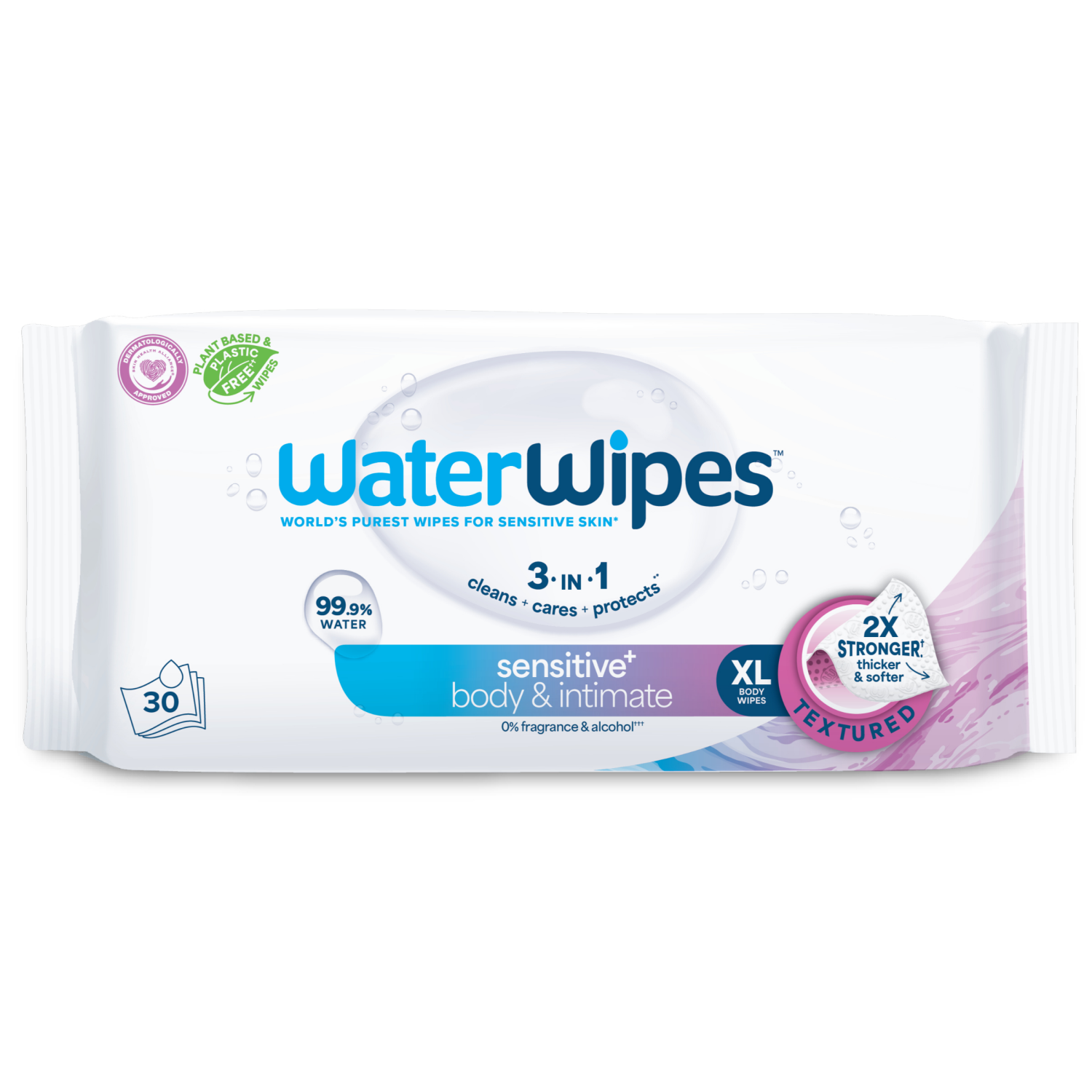 slide 1 of 8, WaterWipes Adult Care 99.9% Water Based Wipes, Unscented & Hypoallergenic for Incontinence & All Over Cleansing, 30 Count (1 Pack), 30 ct, 1 ct