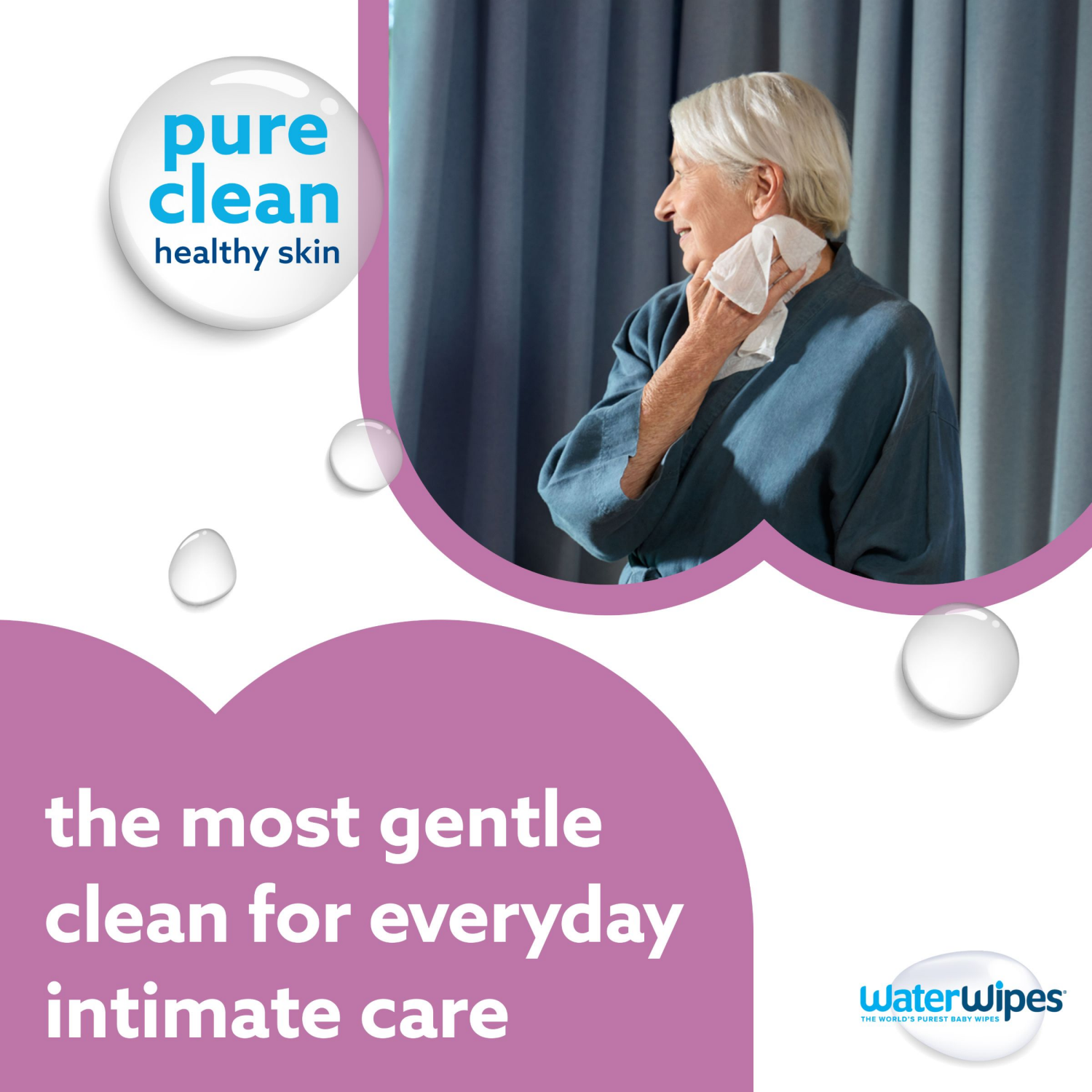 slide 8 of 8, WaterWipes Adult Care 99.9% Water Based Wipes, Unscented & Hypoallergenic for Incontinence & All Over Cleansing, 30 Count (1 Pack), 30 ct, 1 ct