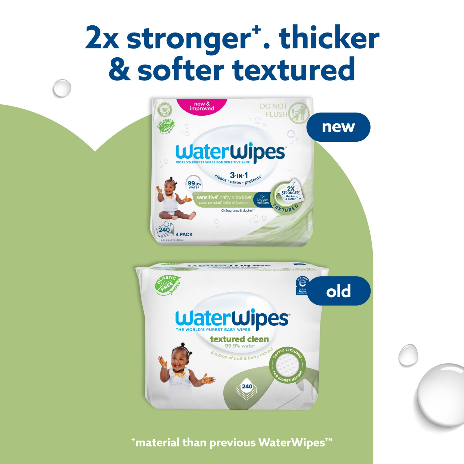 slide 6 of 8, WaterWipes Sensitive+ Baby & Toddler Wipes, Unscented Sensitive Skin, 240 ct
