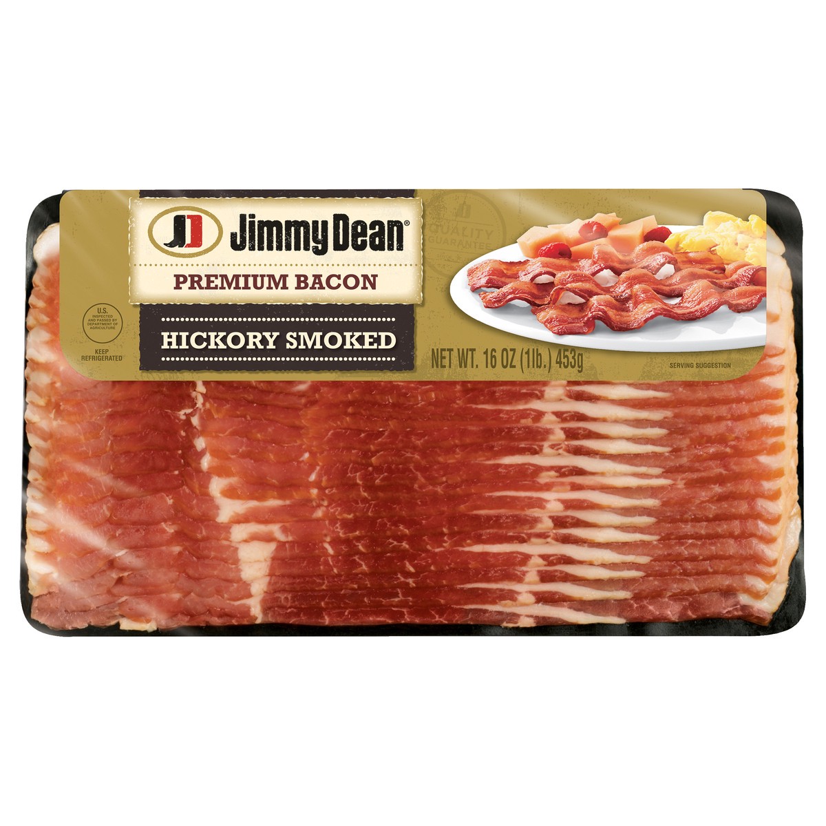 slide 2 of 6, Jimmy Dean Premium Hickory Smoked Bacon, 16 oz, 453.59 g