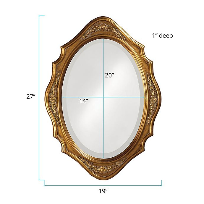 slide 2 of 6, Howard Elliott Howad Elliott Trafalga Oval Mirror - Virginia Gold Leaf, 27 in x 19 in