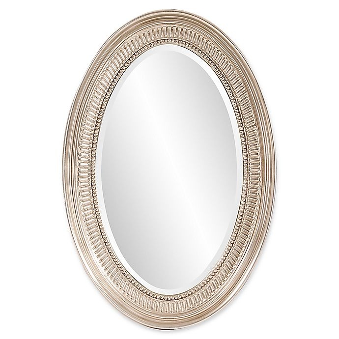 slide 1 of 2, Howard Elliott Howad Elliott Ethan Oval Mirror - Brushed Nickel, 31 in x 21 in