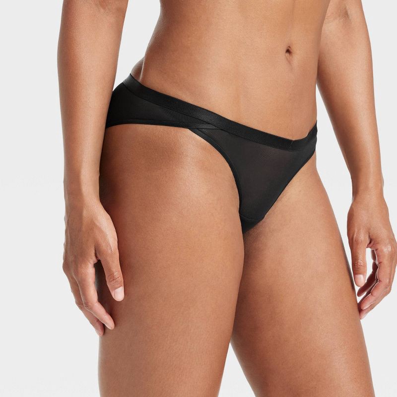 Women's Mesh Cheeky Underwear - Auden Black M 1 ct