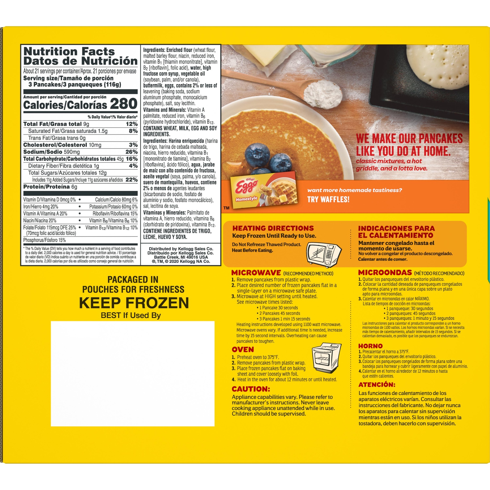 slide 2 of 6, Eggo Frozen Pancakes, Frozen Breakfast, Buttermilk, 87.2 oz