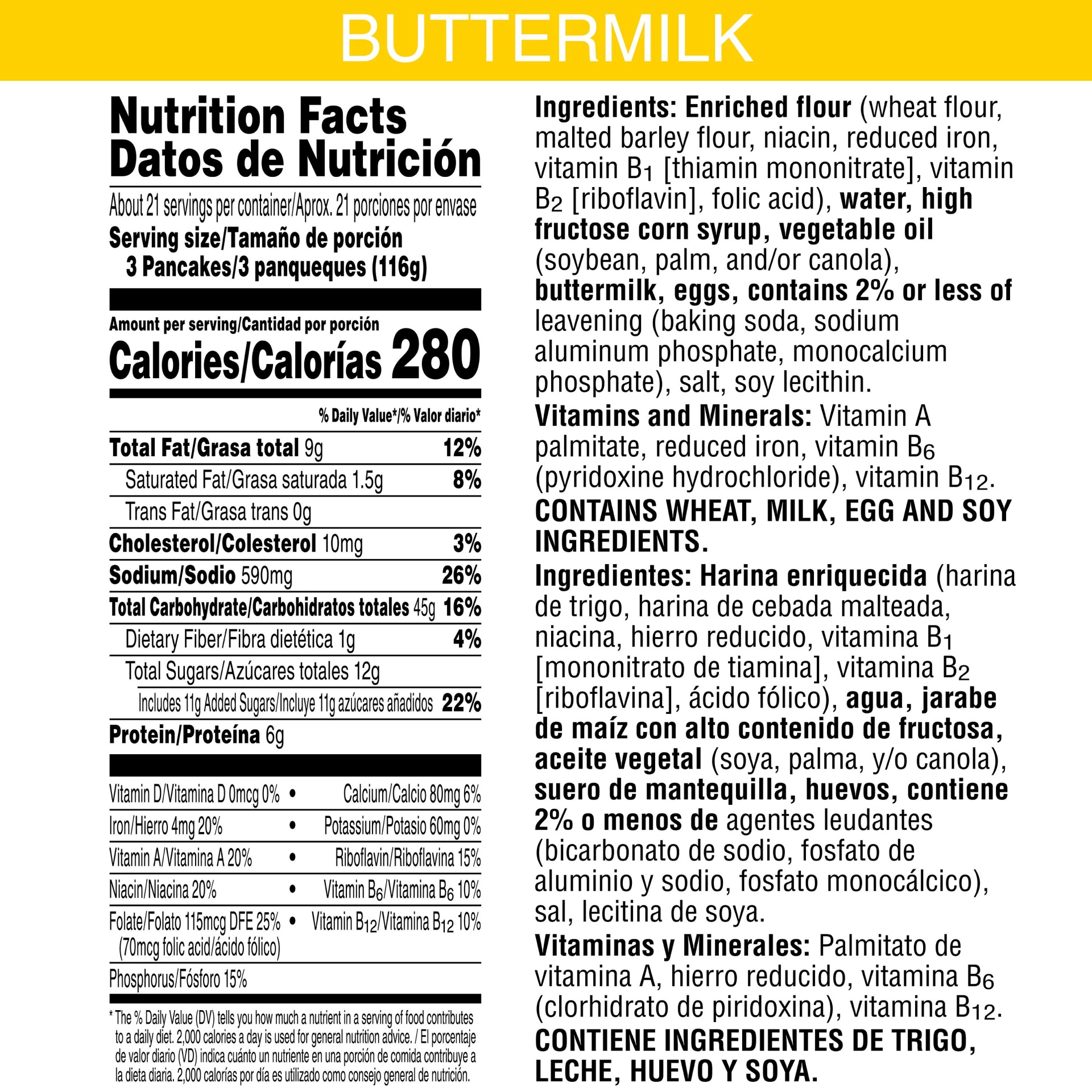 slide 3 of 6, Eggo Frozen Pancakes, Frozen Breakfast, Buttermilk, 87.2 oz