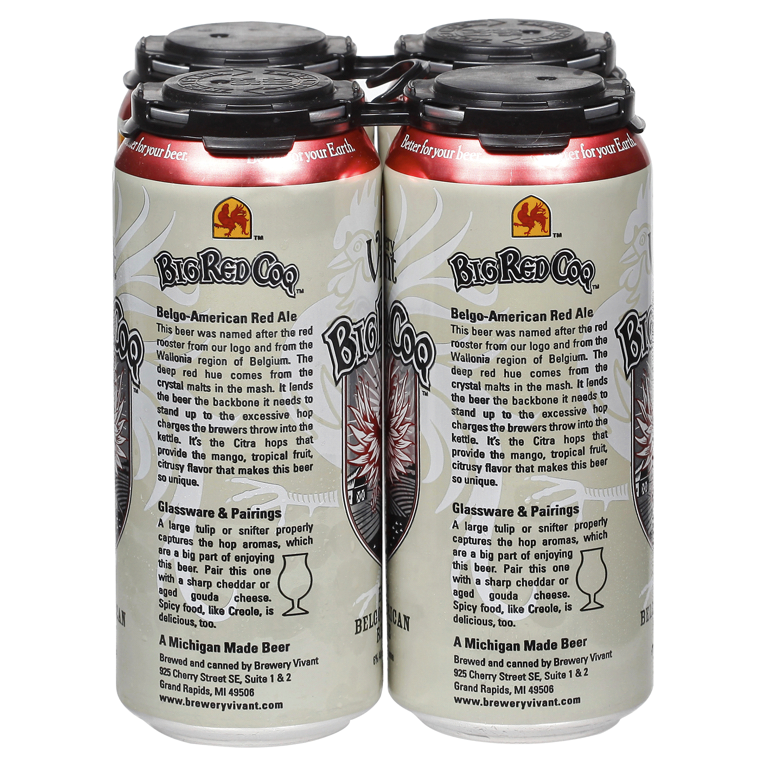 slide 3 of 4, Brewery Vivant Big Red Coq Ale, 4 ct; 16 fl oz