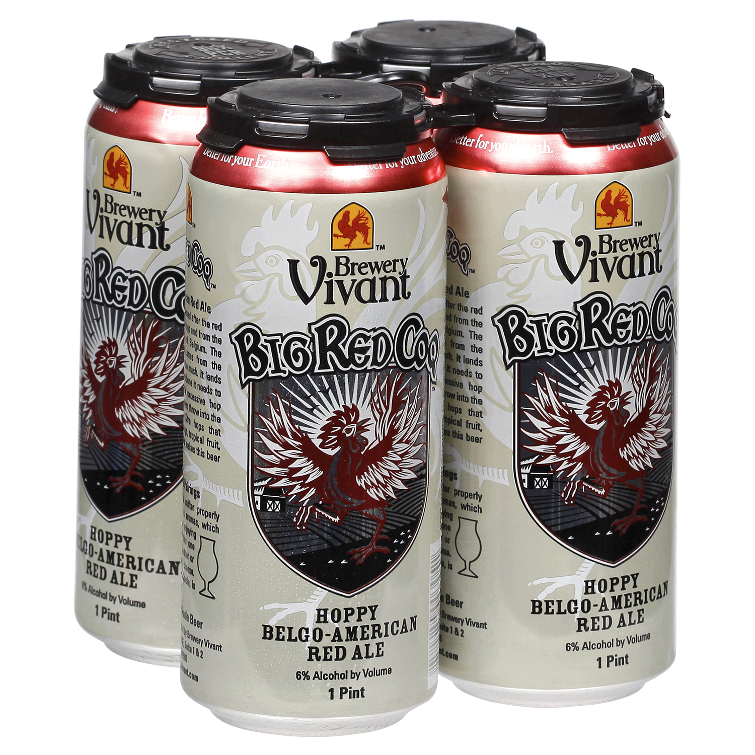 slide 2 of 4, Brewery Vivant Big Red Coq Ale, 4 ct; 16 fl oz