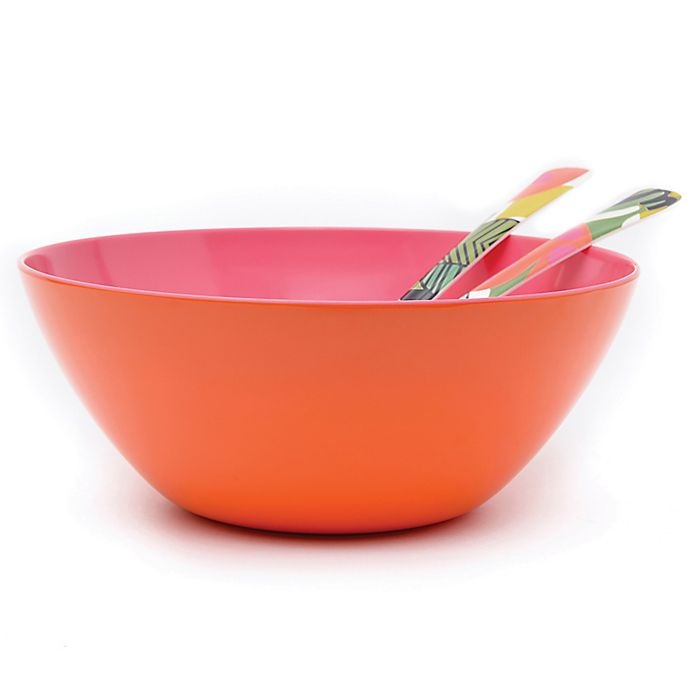 slide 1 of 1, French Bull Two-Tone Large Serving Bowl - Orange/Pink, 1 ct