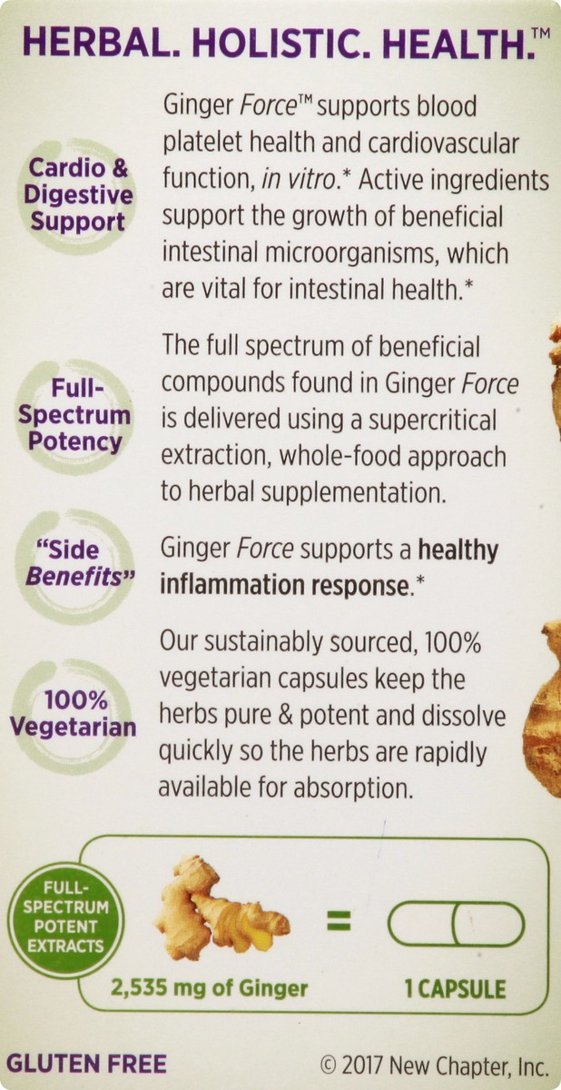 slide 4 of 12, New Chapter Vegetarian Capsules Ginger 30 ea, 30 ct