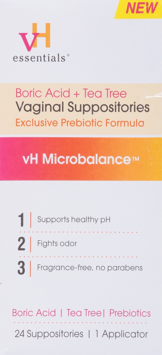slide 10 of 10, VH Essentials Vaginal Suppositories 24 ea, 24 ct