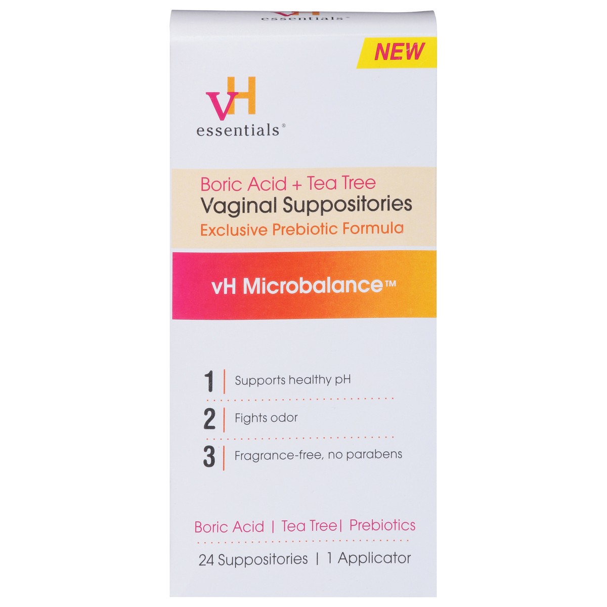 slide 6 of 10, VH Essentials Vaginal Suppositories 24 ea, 24 ct