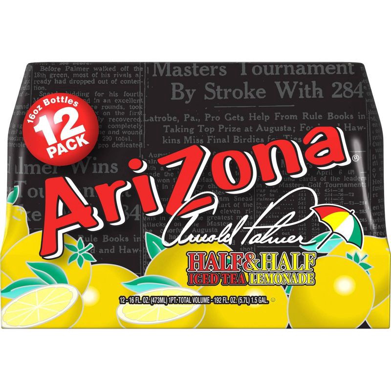 slide 4 of 4, AriZona Arnold Palmer Half & Half Iced Tea & Lemonade - 12pk/16 fl oz Bottles, 12 ct; 16 fl oz