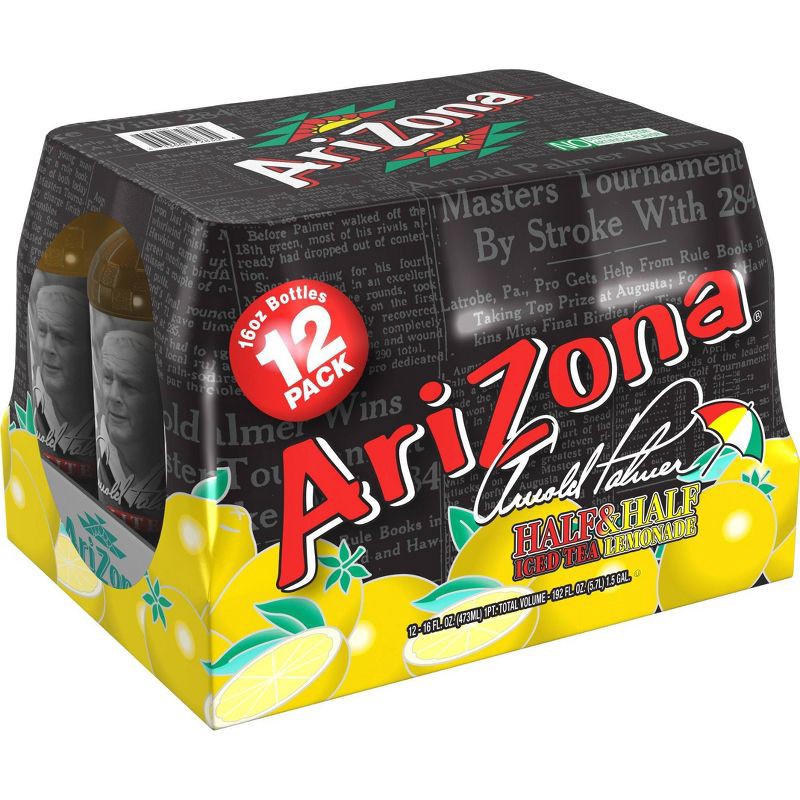 slide 1 of 4, AriZona Arnold Palmer Half & Half Iced Tea & Lemonade - 12pk/16 fl oz Bottles, 12 ct; 16 fl oz