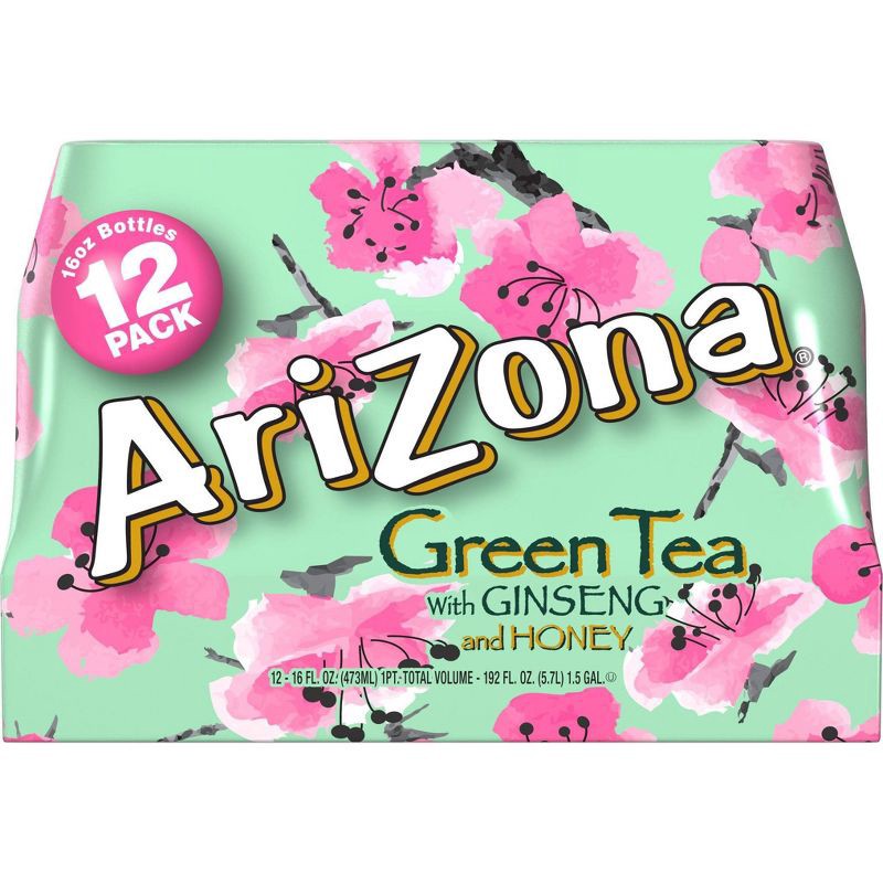 slide 2 of 4, AriZona Green Tea with Ginseng and Honey - 12pk/16 fl oz Bottles, 12 ct; 16 fl oz