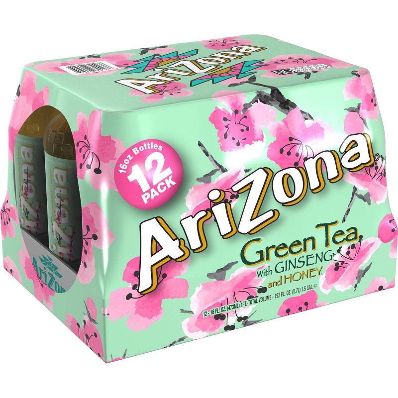 slide 1 of 4, AriZona Green Tea with Ginseng and Honey - 12pk/16 fl oz Bottles, 12 ct; 16 fl oz