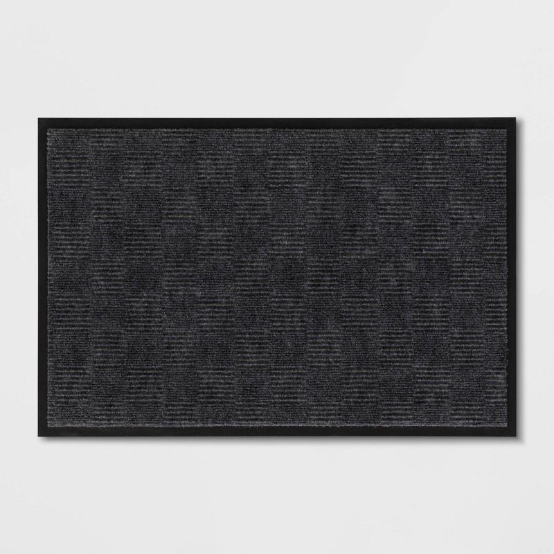 slide 1 of 4, 1'6"x2'6" Crochet Utility Doormat Gray - Threshold™, 1 ct