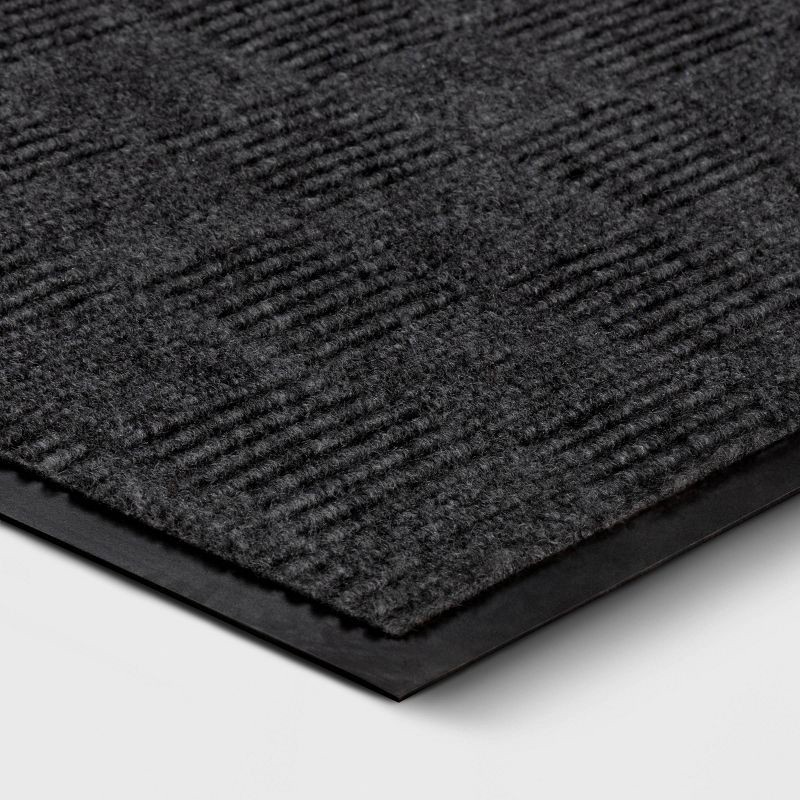 slide 3 of 4, 1'6"x2'6" Crochet Utility Doormat Gray - Threshold™, 1 ct