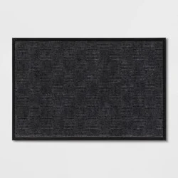 1'6"x2'6" Crochet Utility Doormat Gray - Threshold™: Indoor Outdoor Mat, All-Weather, Skid-Resistant