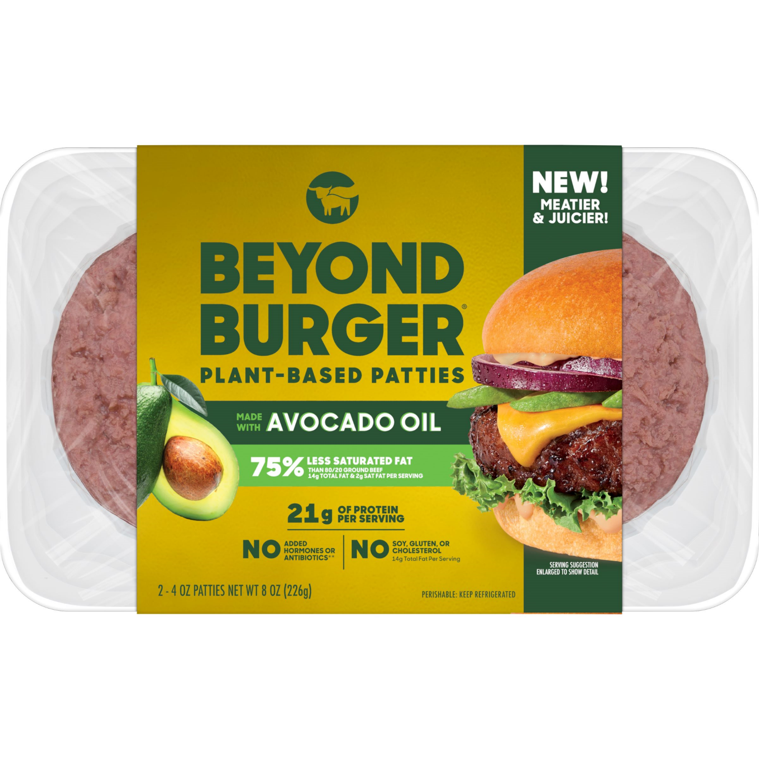 slide 1 of 8, Beyond Meat Beyond Burger Plant-Based Patties 2 - 4 oz Trays, 2 ct
