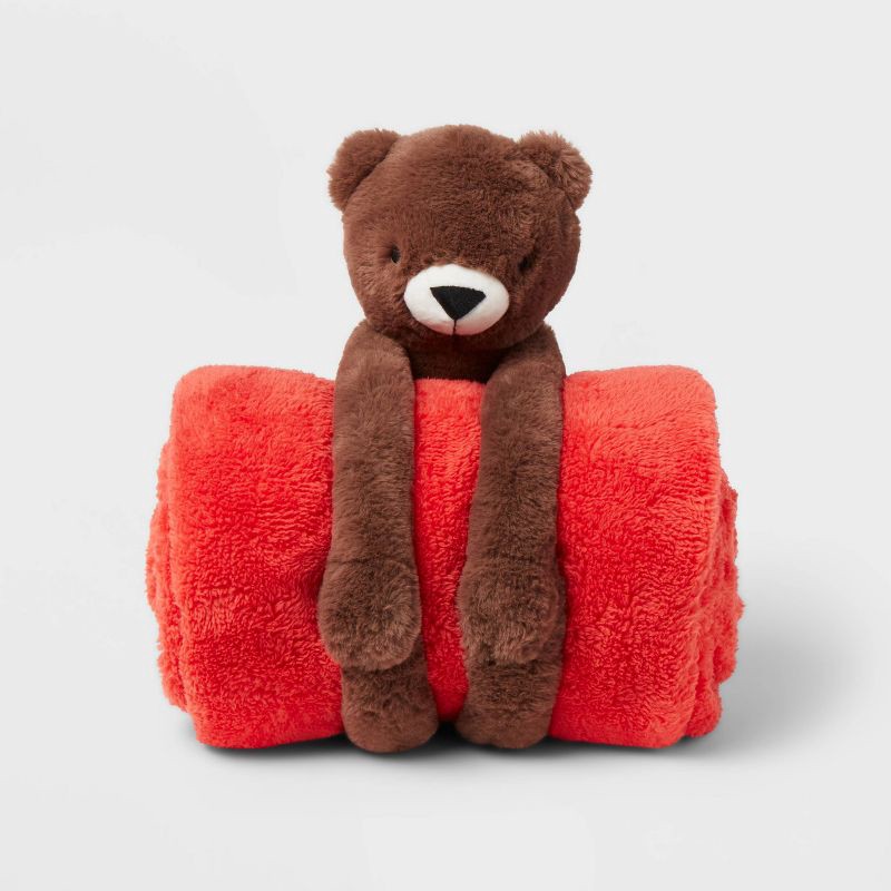 slide 1 of 3, Bear Kids' Throw Buddy - Pillowfort, 1 ct