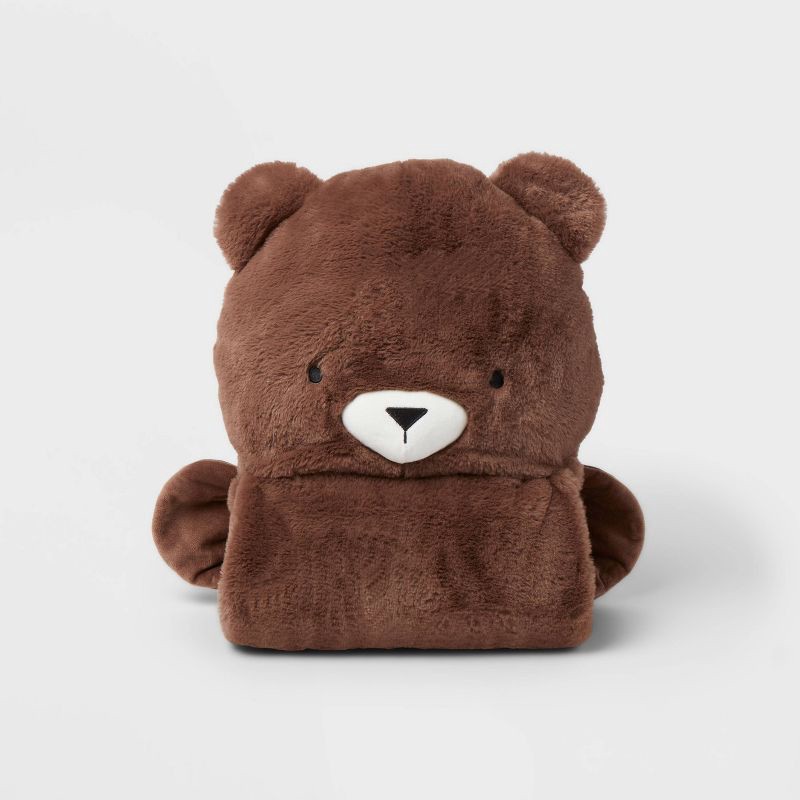 slide 3 of 3, Bear Hooded Kids' Blanket - Pillowfort™, 1 ct