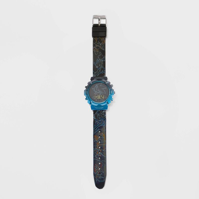 slide 2 of 2, Sonic the Hedgehog Boys' Sega Sonic Watch - Black, 1 ct