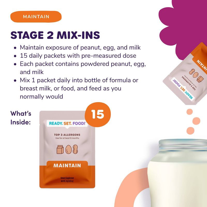 slide 3 of 7, Ready, Set, Food! Early Allergen Introduction Mixins Baby Meals - Stage 2 - 1.2oz, 2 ct; 1.2 oz